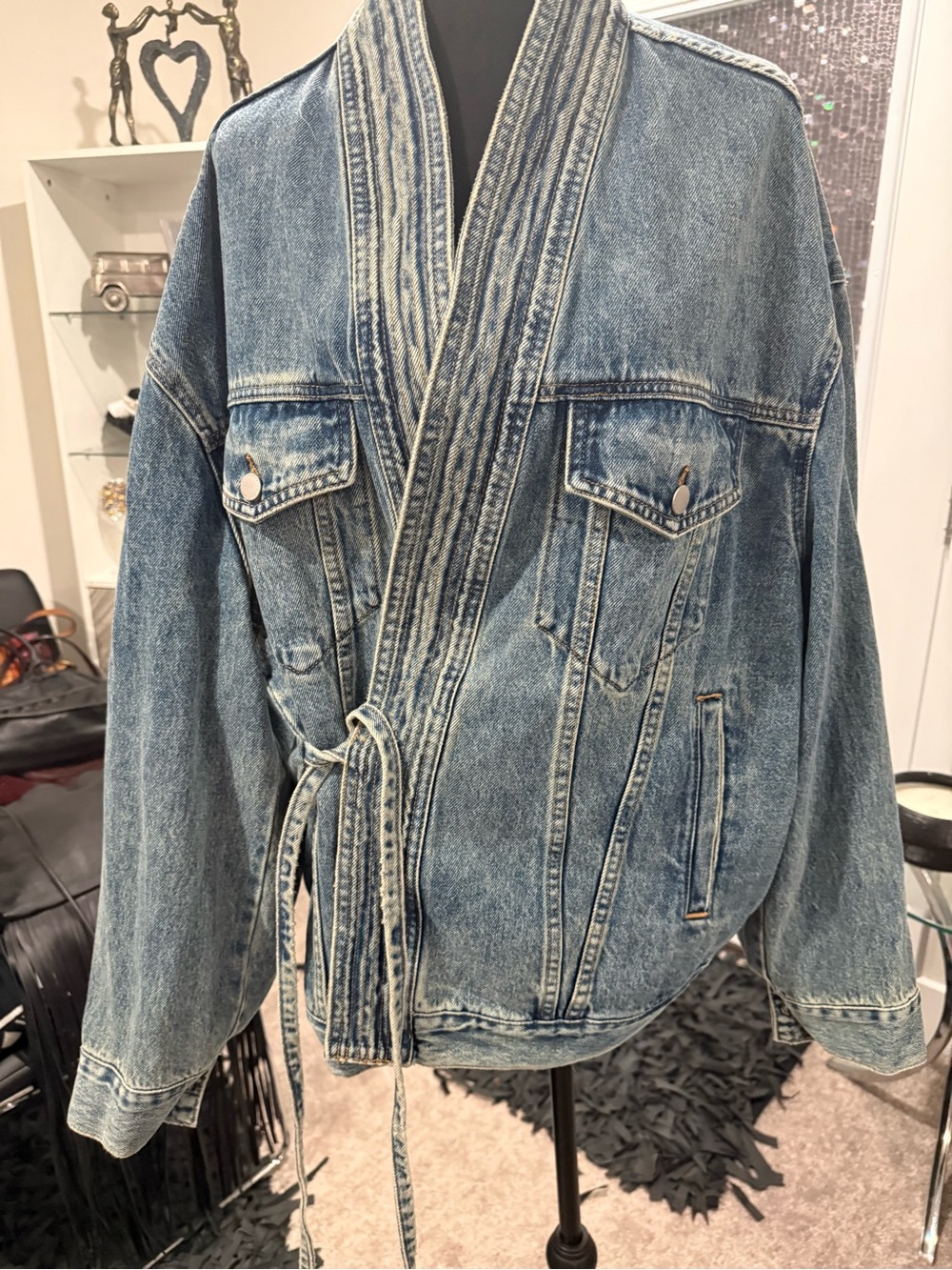 Denim Wrap Jacket - Blue